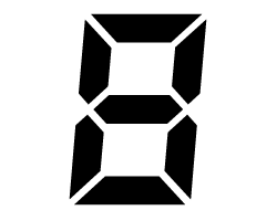 切り文字　【デジタル8】サイズ：M(120×120mm)素材：カッティングシート