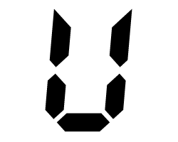 切り文字　【デジタルU1】サイズ：SS(40×40mm)素材：カッティングシート