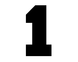 切り文字　【背番号1】サイズ：SS(40×40mm)素材：カッティングシート