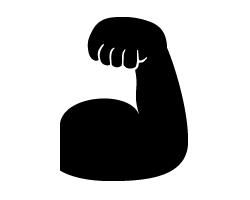 切り文字　【筋肉1】サイズ：SS(40×40mm)素材：カッティングシート