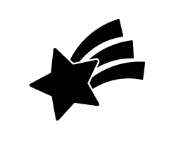 切り文字　【流れ星2】サイズ：SS(40×40mm)素材：カッティングシート