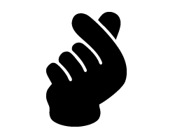 切り文字 【指ハート2】サイズ:LL(200×200mm)素材:ホログラムシート・蛍光シート(3)