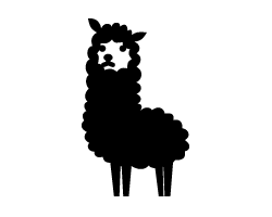 切り文字　【アルパカ1】サイズ：LL(200×200mm)素材：ホログラムシート・蛍光シート
