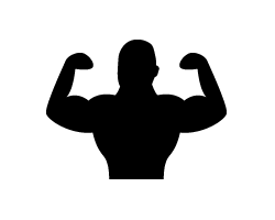 切り文字　【マッスル1】サイズ：3L(うちわ最大サイズ)素材：カッティングシート