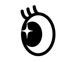 切り文字　【目玉2】サイズ：S(80×80mm)素材：カッティングシート