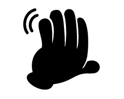 切り文字　【手招き4】サイズ：SS(40×40mm)素材：ホログラムシート・蛍光シート(3.0)