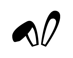 切り文字　【うさみみ2】サイズ：S(80×80mm)素材：カッティングシート