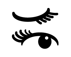 切り文字　【ウインクセット1】サイズ：SS(40×40mm)素材：カッティングシート