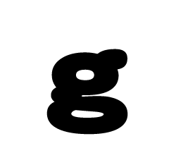 切り文字　【g】サイズ：SS(40×40mm)