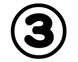 切り文字　【3(囲み)】サイズ：SS(40×40mm)素材：カッティングシート