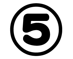 切り文字　【5(囲み)】サイズ：SS(40×40mm)素材：カッティングシート