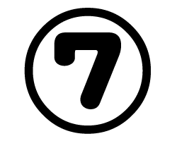 切り文字　【7(囲み)】サイズ：SS(40×40mm)素材：カッティングシート