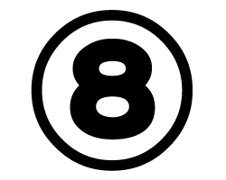 切り文字　【8(囲み)】サイズ：SS(40×40mm)素材：カッティングシート