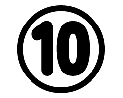 切り文字　【10(囲み)】サイズ：M(120×120mm)素材：カッティングシート