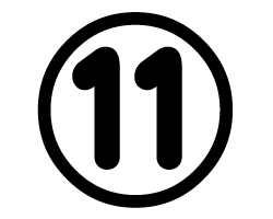 切り文字　【11(囲み)】サイズ：SS(40×40mm)素材：カッティングシート