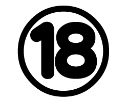 切り文字　【18(囲み)】サイズ：SS(40×40mm)素材：カッティングシート