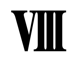 切り文字　【VIII(8)】サイズ：SS(40×4
