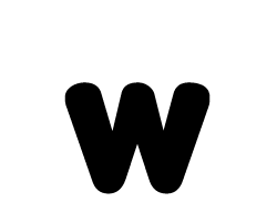 切り文字　【w】サイズ：SS(40×40mm)素材：カッティングシート