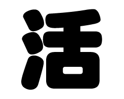 切り文字　【活】サイズ：M(120×120mm)素材：ホログラムシート・蛍光シート