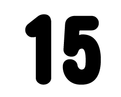 切り文字 【15】サイズ：LL(200×200mm)素材：カッティングシート
