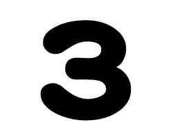 切り文字　【3】サイズ：SS(40×40mm)素材：カッティングシート