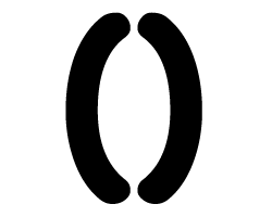 切り文字　【（)】サイズ：3L(うちわ最大サイズ)素材：カッティングシート