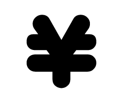 切り文字　【￥】サイズ：SS(40×40mm)素材：カッティングシート