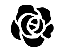 切り文字　【薔薇1】サイズ：SS(40×40mm)素材：カッティングシート