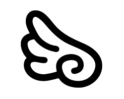 切り文字　【羽1】サイズ：L(140×140mm)素材：カッティングシート(3.0)