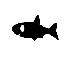 切り文字　【魚1】サイズ：SS(40×40mm)素材：カッティングシート(3)