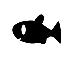 切り文字　【魚3】サイズ：SS(40×40mm