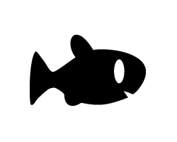 切り文字　【魚9】サイズ：LL(200×200mm)素材：カッティングシート