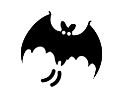 切り文字　【こうもり2】サイズ：L(140×140mm)素材：カッティングシート