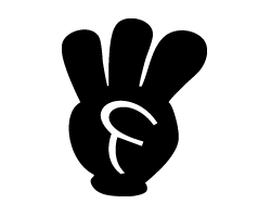 切り文字　【スリーピース1】サイズ：L(140×140mm)素材：ホログラムシート・蛍光シート