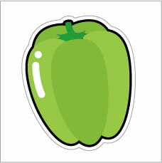 【もじパラ】デザインシール第16弾「野菜シリーズ」 ピーマン