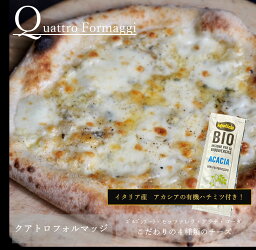 クアトロフォルマッジ チーズ好きのピザ 本格 石窯 直径約20センチ イタリア産小麦粉 450℃の薪窯で焼く本格ナポリピッツァ