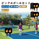 【★期間限定!900円OFFクーポン】ピックルボールセット用具 道具 セット パドル 2本 ボール4個 収納バッグ×1個 付き ファミリー キッズ キャンプ アウトドア スポーツ用品 レクリエーション 老若男女 運動 軽量 耐久性