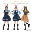 キツネウサギ ハロウィンキッズ子供コスプレ大人レディース お揃い ベア 親子 姉妹 コスチューム ワンピース 5点セット 動物 可愛い 耳付しっぽ 仮装 学園祭...