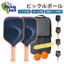 【7月お買い物SALE/500円クーポン】ピックルボールラケット 軽量ピクルボール グラスファイバー表面 ラケット1個 2個 ボール2個付き 収納バッグ付き カ...