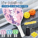 ピックルボールラケット 初心者おすすめ 木製 軽量 耐久性 ボール付き ラケット2本 ボール4個 収納バッグ付き セット スポーツ アウトドア レジャー 練習用 トレーニング 家族 カップル 初心者 上級者 ゲーム