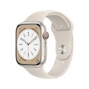 【整備済み品】 Apple Watch Series 8 (GPS + Cellularモデル) - 45mm スターライトアルミニウムケースとスターライトスポ...