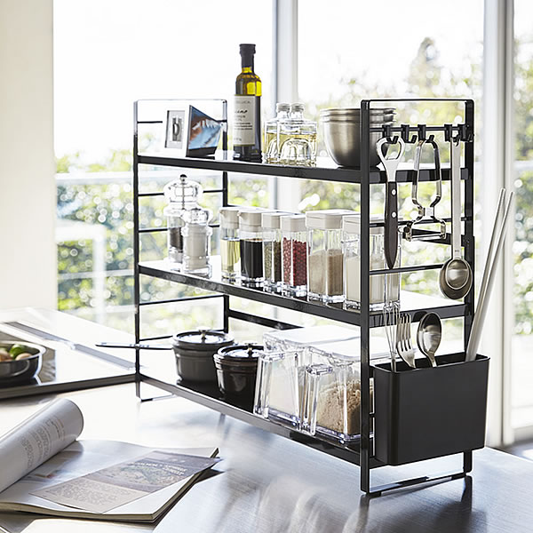 【レビュー特典付】キッチン収納ラック シンク上キッチン収納ラック tower タワー 山崎実業 yamazaki キッチン道具 スパイスラック 収納 収納ラック 整理 シンプル おしゃれ