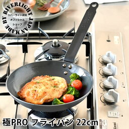 【4/25は全品ほぼP10倍！】鉄 フライパン ih リバーライト 22cm 【オフィシャルショップ限定】 極PRO 鉄フライパン 日本製 ソテー用フライパン 錆びにくい 鉄製ハンドル オーブン対応 オフィシャルショップ ガス IH対応 アウトドア 極プロ