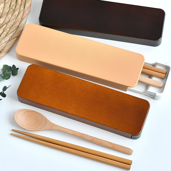 【11月25日はP最大10倍祭】箸 スプーン セット たつみや 18.0 木目スライドスプーン&箸セット スプーン 箸セット お弁当 スライド 大人 箸箱 男性...