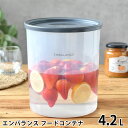 【4/15は全品ほぼP10倍！】EMBALANCE エンバランス フードコンテナ 4.2L 保存容器 プラスチック 鮮度保持 発酵食品 キッチングッズ 梅酒づくり 密閉 丸型 米びつ 深型 日本製 大容量 梅干し 保存 果実酒 シンプル