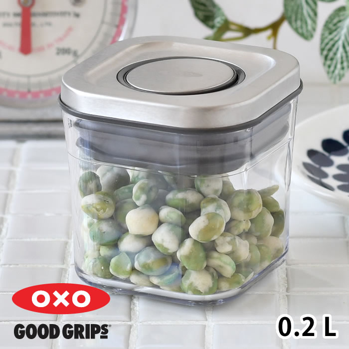 Rakuten - 【6月5日はポイント最大10倍祭】OXO オクソー ステンレスポップコンテナ ミニスクエア ミニ 0.2L
