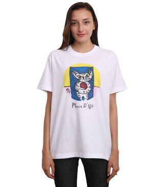 【Place D' UJI】 プラスドウジ 猫柄Tシャツ ぼくの宝物にゃん〜 男女兼用 おしゃれな 大人可愛い　ねこちゃんプリント 白Tシャツ