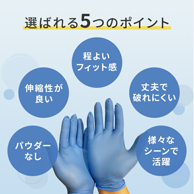 スーパーニトリルグローブ粉無しホワイトブルー