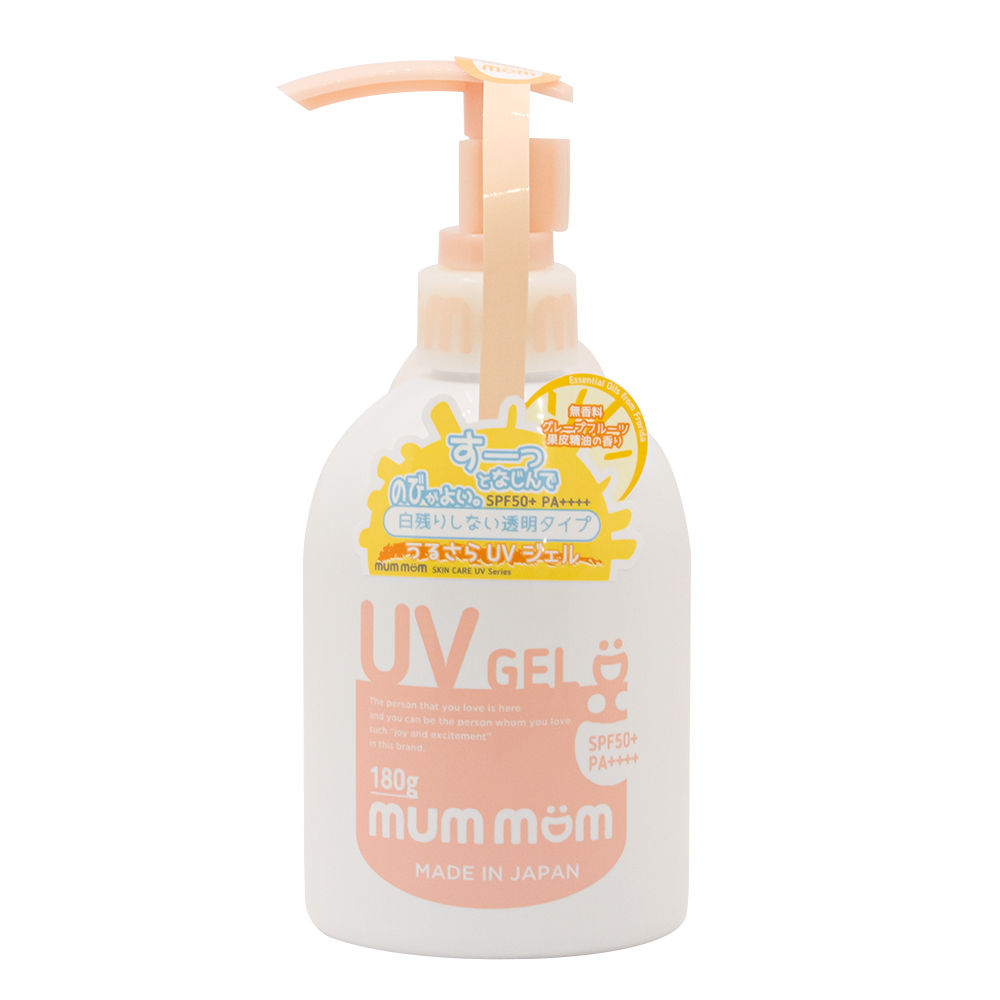 マムマム　UVジェル 180g SPF50+ PA++++ 日焼け止め 国内最高値 日焼けによるシミ・ソバカスを防ぐ UVカット ポンプ式 首 下地 デコルテ 手の甲 スッとなじんでしっとりすべすべのサムネイル