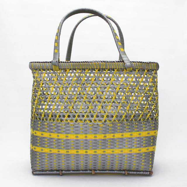 リラアンドフルール トートバッグ Lila&Fleur 2Tone Basket(M)Grey × Yellow 2トーン バスケット かごバッグ おしゃれ 雑貨 ギフト プレゼント